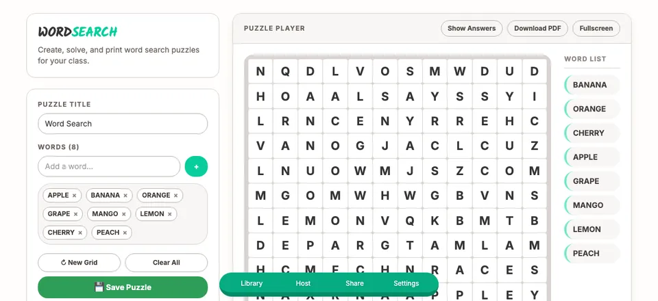 Word Search Puzzle